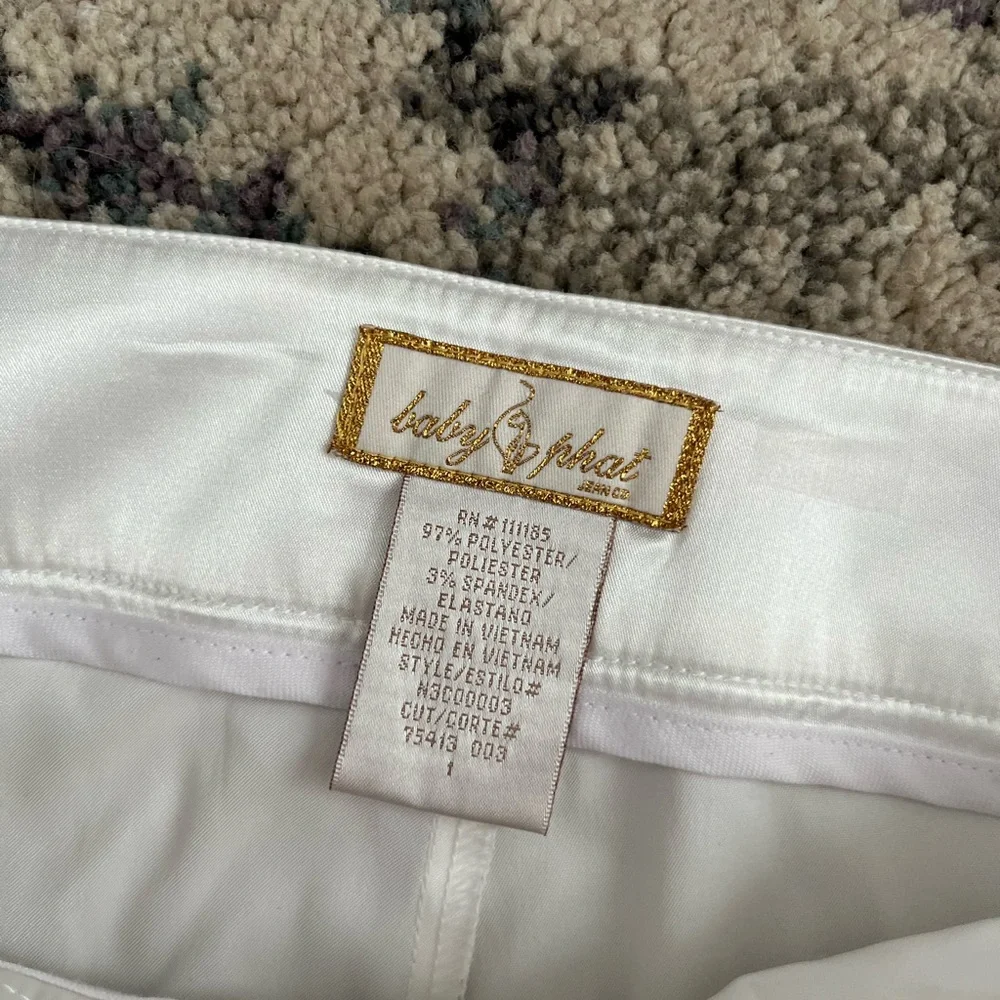 Y2K Baby Phat White Satin Bootcut Pants - Picture 6 of 6